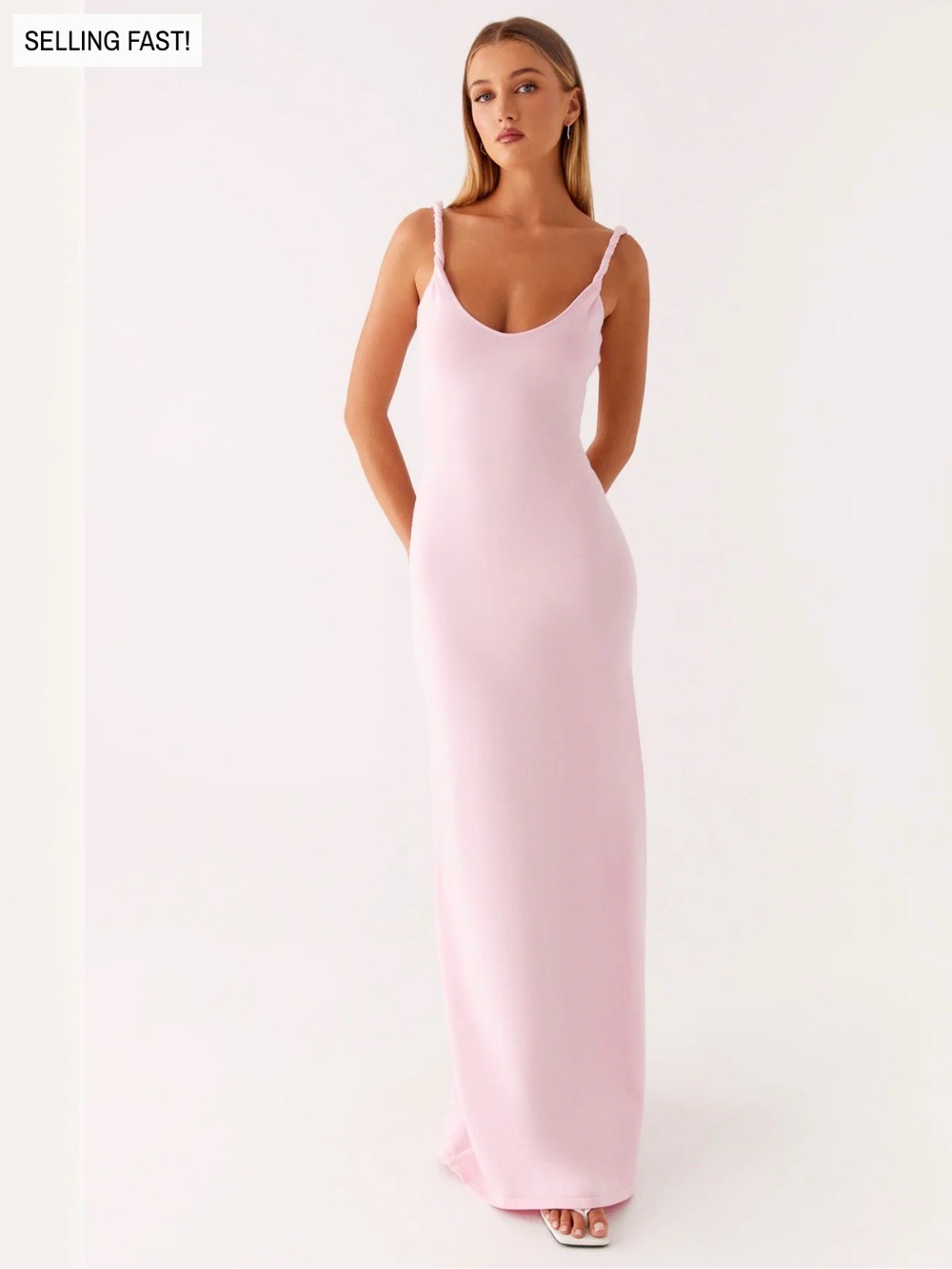 Peppermayo Pastel Pink Maxi Slip Dress